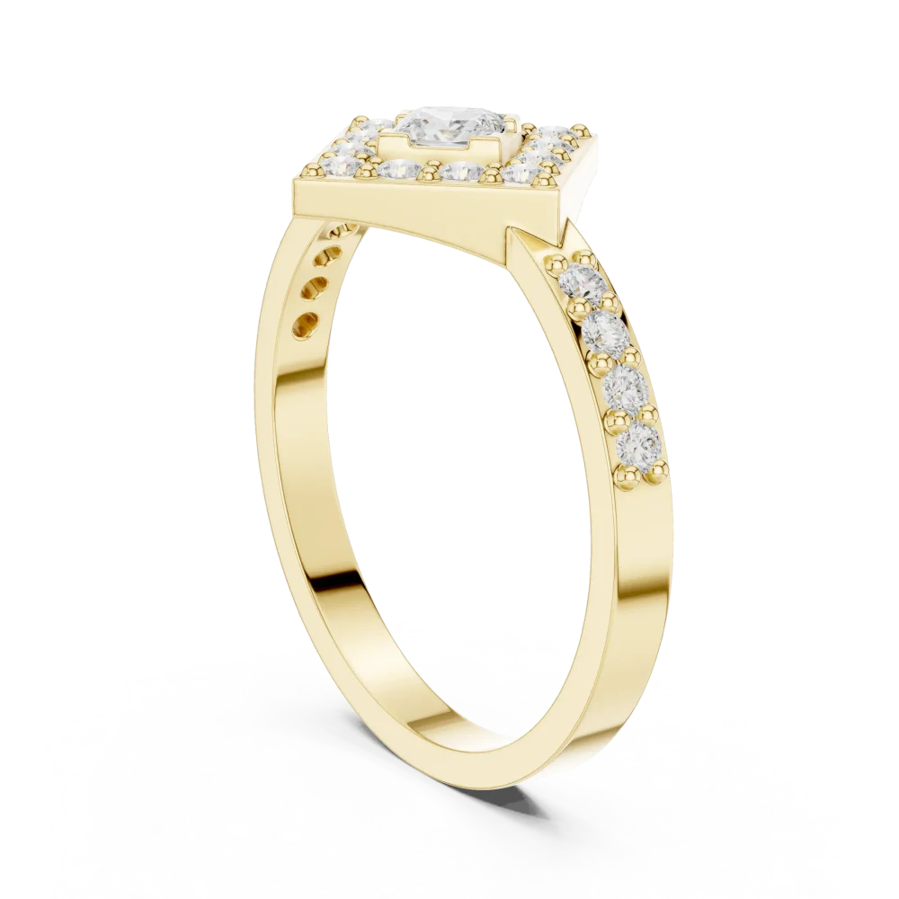Luminary Princess Cut Geometric Halo Accent Ring - Image 3