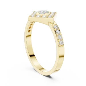 Luminary Princess Cut Geometric Halo Accent Ring - Image 3