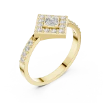 Luminary Princess Cut Geometric Halo Accent Ring