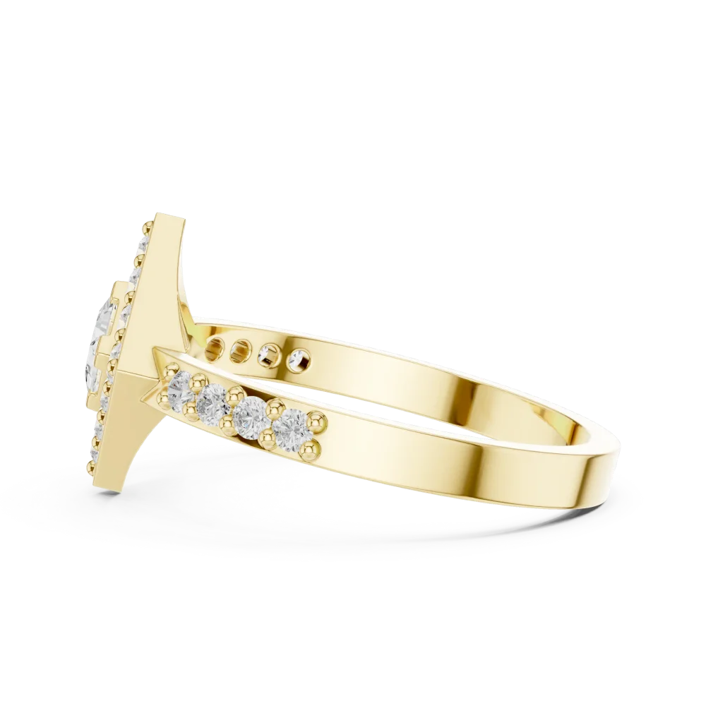 Luminary Princess Cut Geometric Halo Accent Ring - Image 4
