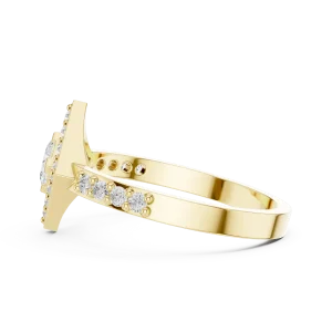 Luminary Princess Cut Geometric Halo Accent Ring - Image 4