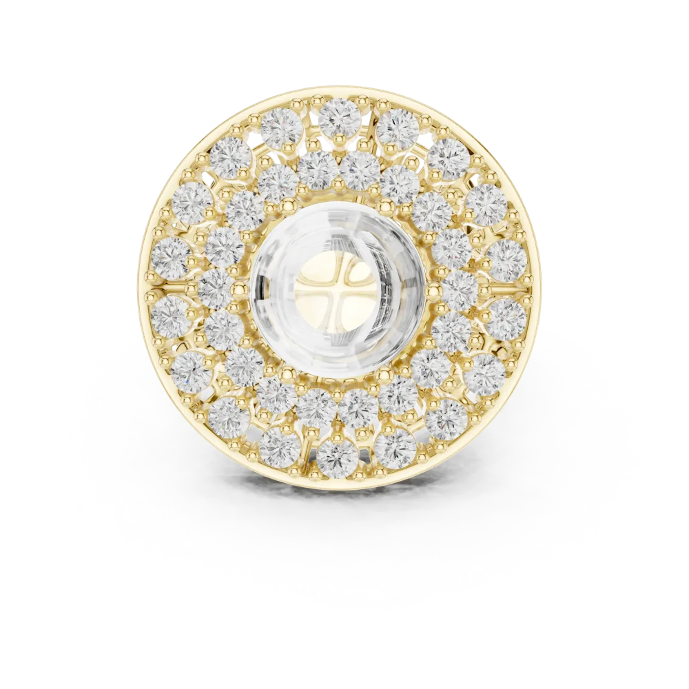 Luminary Round Brilliant Pavé-Set Architectural Statement Ring - Image 2