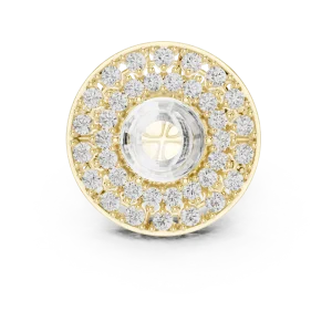 Luminary Round Brilliant Pavé-Set Architectural Statement Ring - Image 2