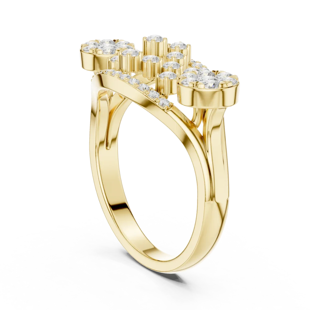 Luminary Round Brilliant Pavé-Set Architectural Cocktail Ring - Image 3