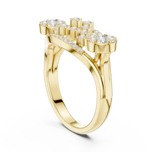 Luminary Round Brilliant Pavé-Set Architectural Cocktail Ring - Image 3