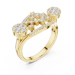 Luminary Round Brilliant Pavé-Set Architectural Cocktail Ring