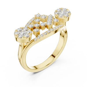 Luminary Round Brilliant Pavé-Set Architectural Cocktail Ring