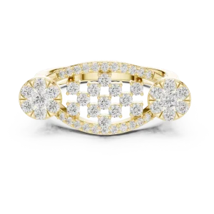 Luminary Round Brilliant Pavé-Set Architectural Cocktail Ring - Image 2
