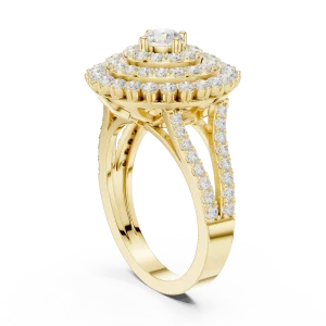 Luminary Round Brilliant Double Halo Statement Ring - Image 3