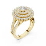 Luminary Round Brilliant Double Halo Statement Ring