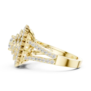 Luminary Round Brilliant Double Halo Statement Ring - Image 4