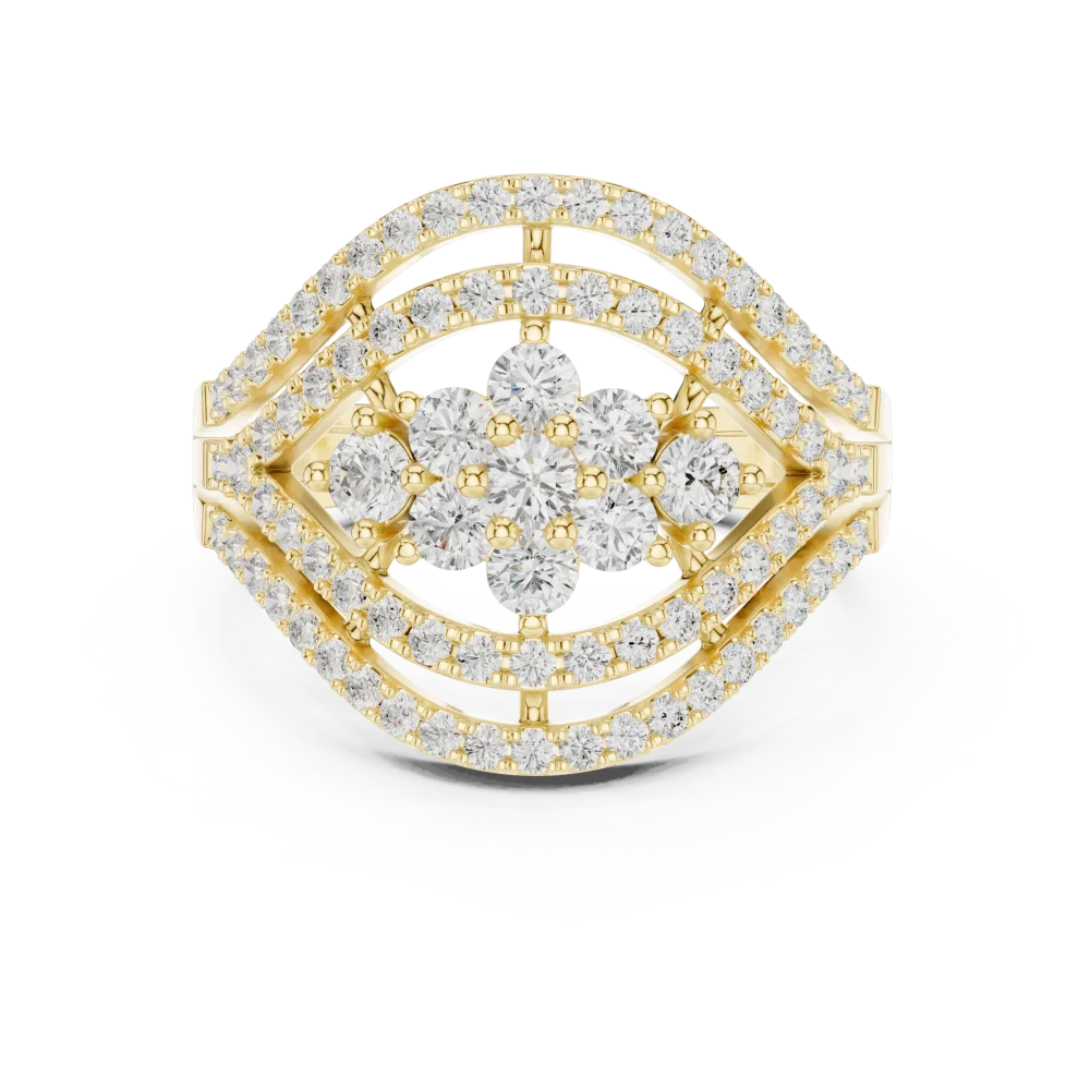 Luminary Round Brilliant Pavé-Set Architectural Band - Image 2
