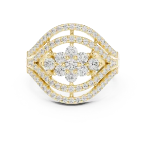 Luminary Round Brilliant Pavé-Set Architectural Band - Image 2