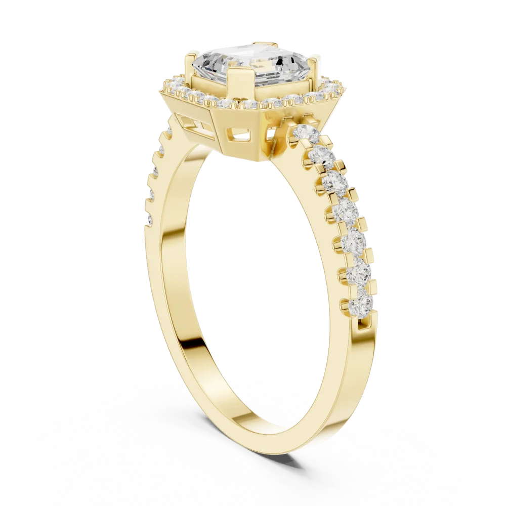 Luminary Emerald Cut Halo Solitaire Ring - Image 3