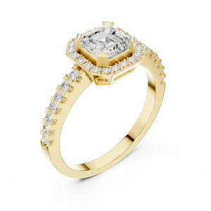 Luminary Emerald Cut Halo Solitaire Ring