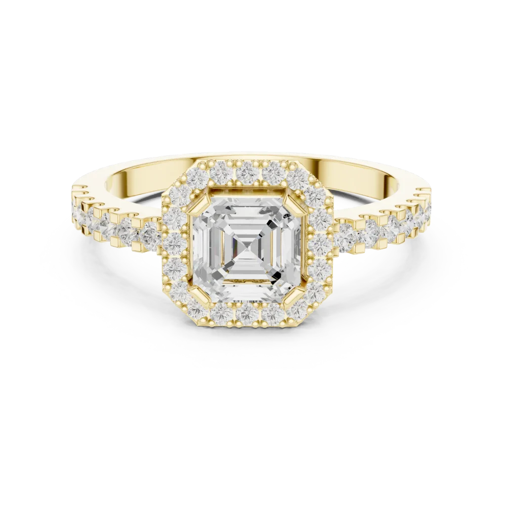 Luminary Emerald Cut Halo Solitaire Ring - Image 2