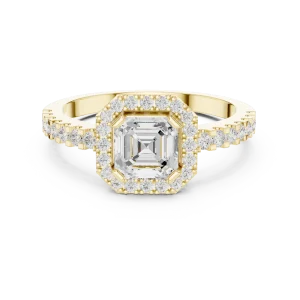 Luminary Emerald Cut Halo Solitaire Ring - Image 2