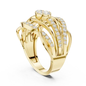 Infinite Weave Round Brilliant Multi-Row Statement Ring - Image 3