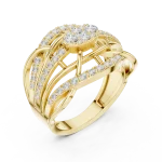 Infinite Weave Round Brilliant Multi-Row Statement Ring