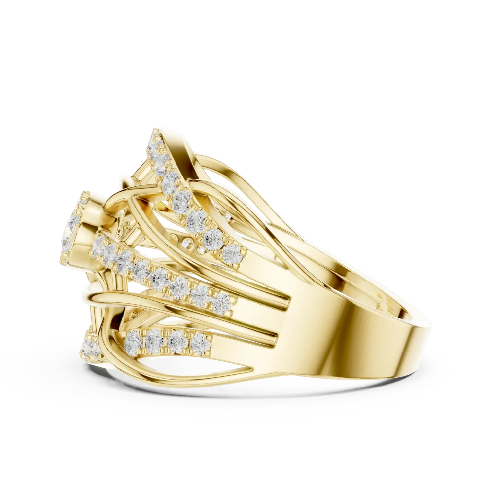 Infinite Weave Round Brilliant Multi-Row Statement Ring - Image 4