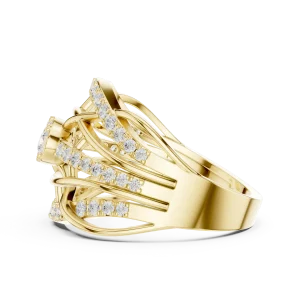 Infinite Weave Round Brilliant Multi-Row Statement Ring - Image 4