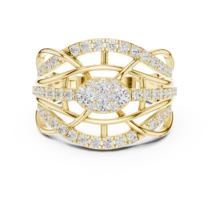Infinite Weave Round Brilliant Multi-Row Statement Ring - Image 2