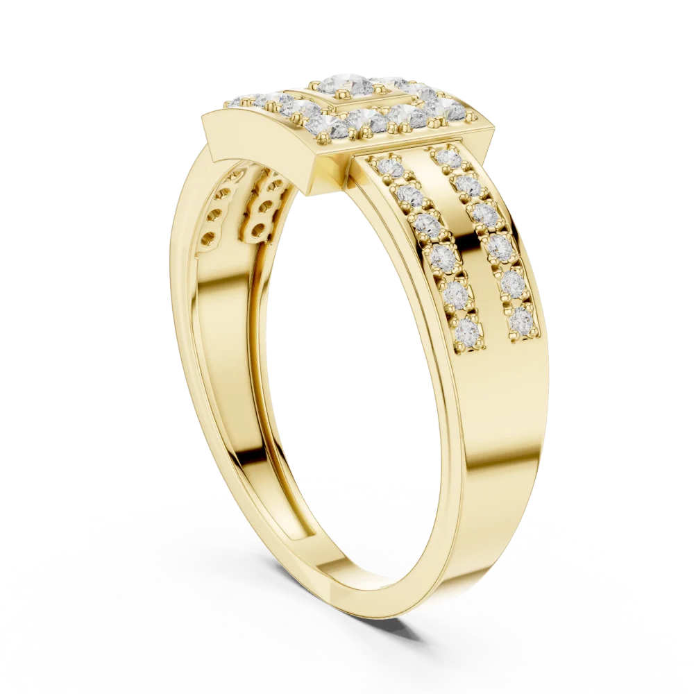 Luminary Emerald Cut Solitaire Geometric Statement Ring - Image 3