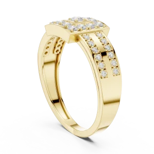 Luminary Emerald Cut Solitaire Geometric Statement Ring - Image 3