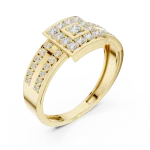 Luminary Emerald Cut Solitaire Geometric Statement Ring