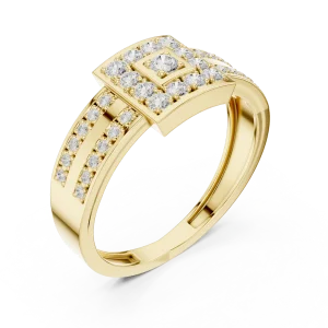 Luminary Emerald Cut Solitaire Geometric Statement Ring