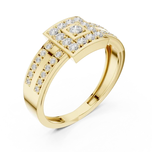 Luminary Emerald Cut Solitaire Geometric Statement Ring