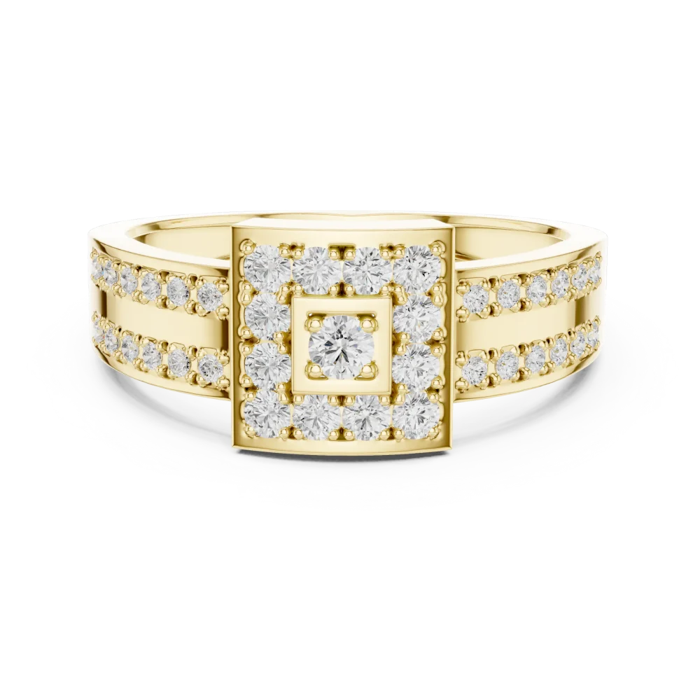 Luminary Emerald Cut Solitaire Geometric Statement Ring - Image 2