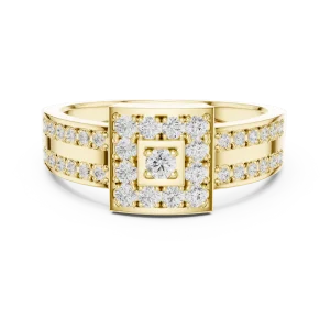 Luminary Emerald Cut Solitaire Geometric Statement Ring - Image 2