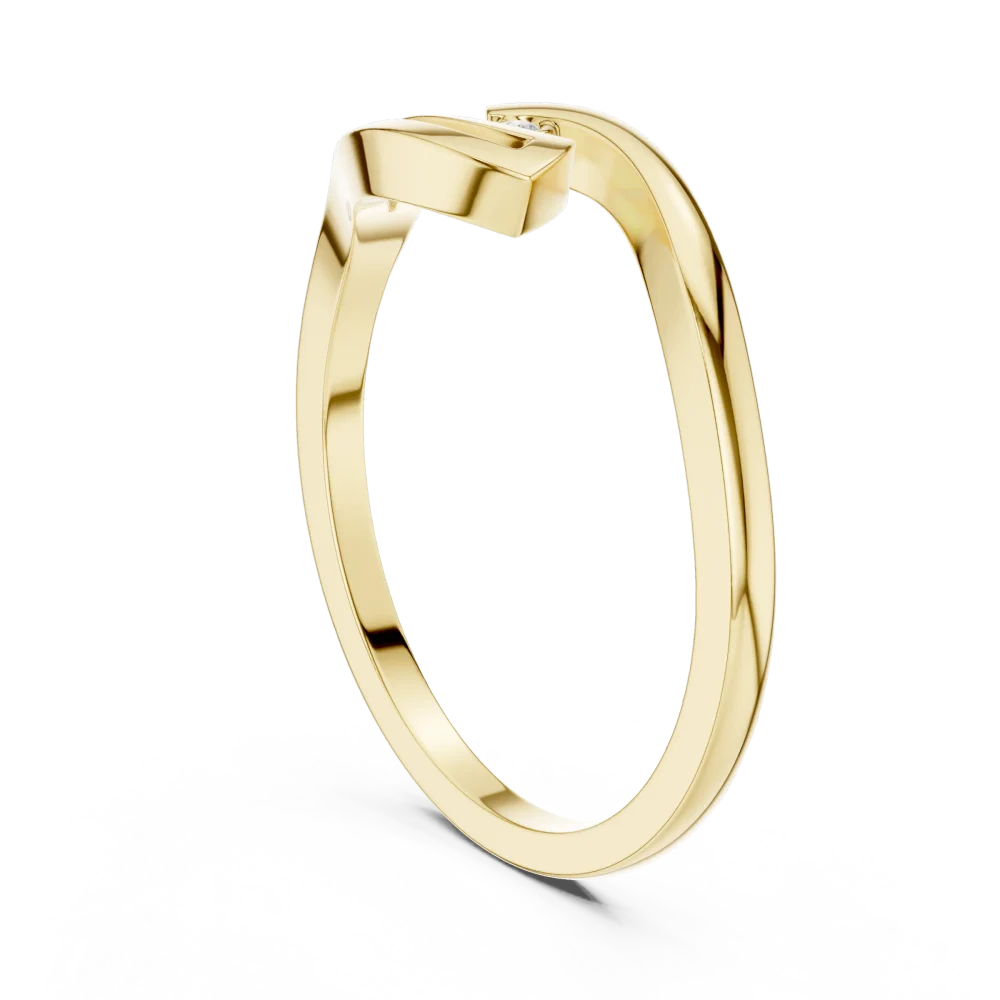 Fluid Motion Round Brilliant Accent Ring - Image 3