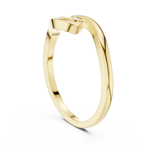 Fluid Motion Round Brilliant Accent Ring - Image 3