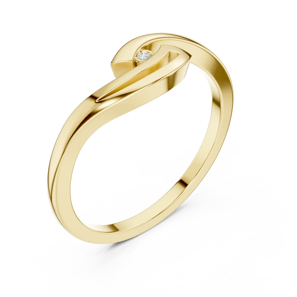 Embrace effortless elegance with this fluid, sculptural ring. Featuring a brilliant DIAMEUR diamond, it is the perfect modern accessory. Shop now.