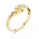 Fluid Motion Round Brilliant Accent Ring