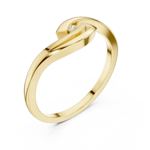 Fluid Motion Round Brilliant Accent Ring