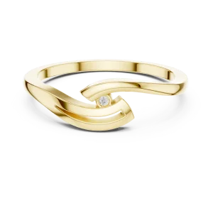 Fluid Motion Round Brilliant Accent Ring - Image 2