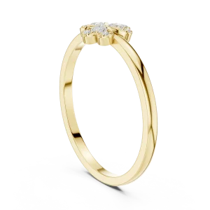 Petite Floral Cluster Brilliant-Cut Diamond Ring - Image 3