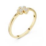 Petite Floral Cluster Brilliant-Cut Diamond Ring