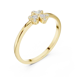 Petite Floral Cluster Brilliant-Cut Diamond Ring
