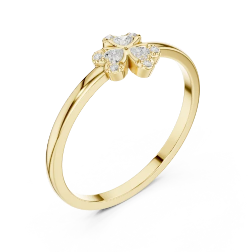 Petite Floral Cluster Brilliant-Cut Diamond Ring