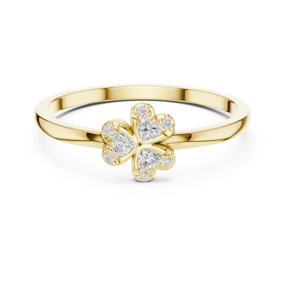 Petite Floral Cluster Brilliant-Cut Diamond Ring - Image 2