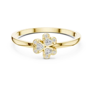 Petite Floral Cluster Brilliant-Cut Diamond Ring - Image 2