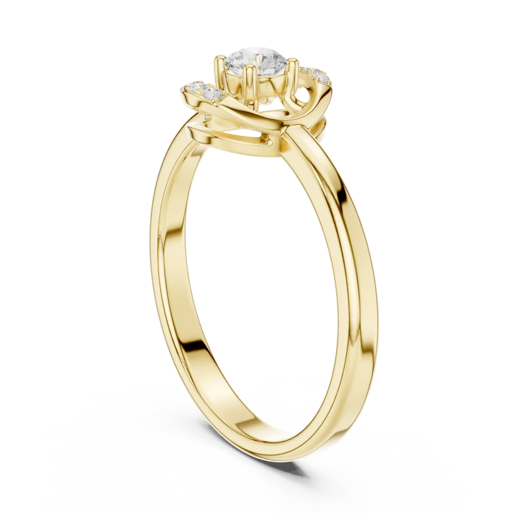 Essence Round Brilliant Pavé Accent Ring - Image 3
