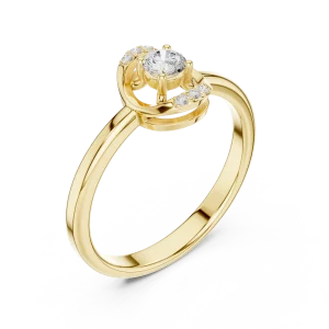Essence Round Brilliant Pavé Accent Ring