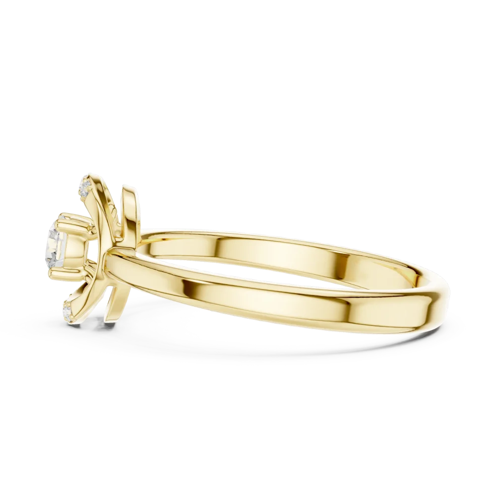 Essence Round Brilliant Pavé Accent Ring - Image 4