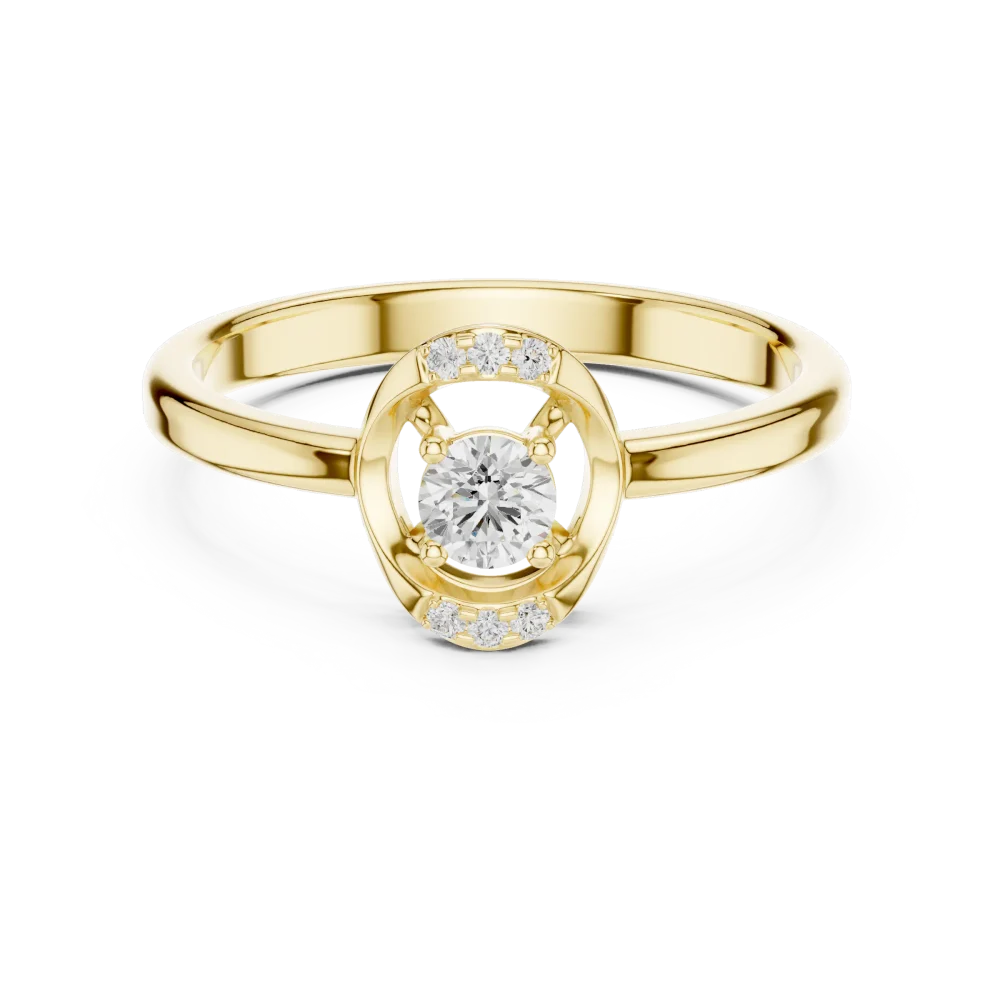 Essence Round Brilliant Pavé Accent Ring - Image 2