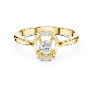 Essence Round Brilliant Pavé Accent Ring - Image 2